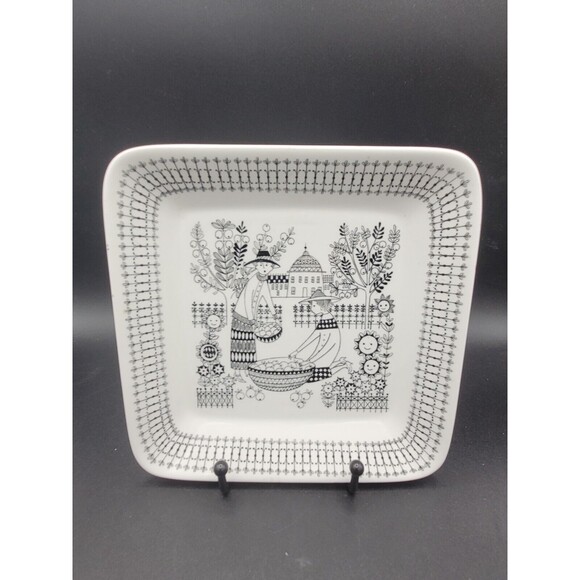 Other - Vintage RARE Emilia By Arabia Of Finland Plate Apple Picking With Happy Flowers